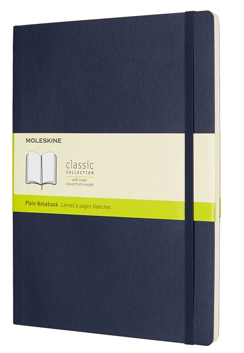 Carnet classique très grand format Moleskine à pages blanches couverture souple Bleu État correct - Moleskine reconditionné disponible sur Fnac
