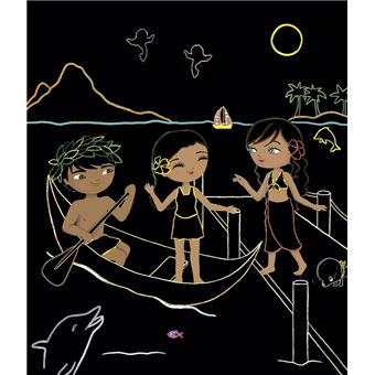 Minimiki - Ma pochette cartes à gratter et à colorier - Mohea à Tahiti