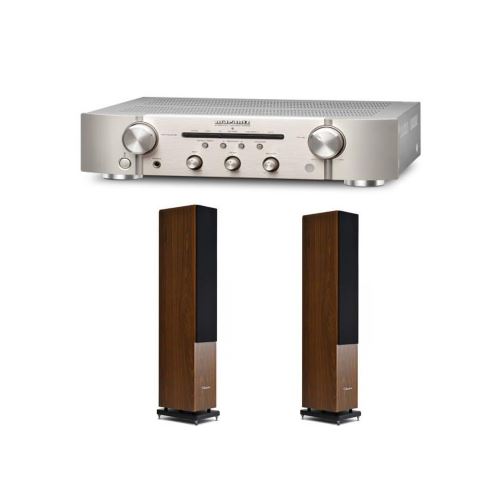 Amplificateur Marantz PM5005/N1SG Silver Gold + Enceinte Colonne Cabasse Jersey MT32 Noyer vendue par paire