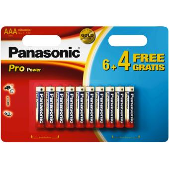 Pack de 6+4 piles Panasonic Pro Power AAA-LR03
