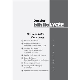 BiblioLycée - Des cannibales / Des coches, Montaigne