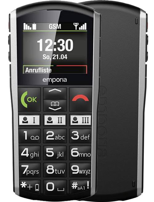 emporiaSIMPLICITY V27 - Téléphone de service - RAM 32 Mo / Mémoire interne 64 Mo - 220 x 176 pixels - noir