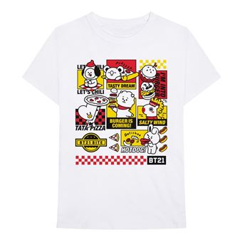 T-Shirt Unisex BTS Bite Fast Food Blanc