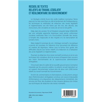Recueil de textes relatifs au travail législatif et réglementaire du gouvernement