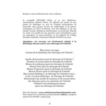 Dictionnaire alimentaire des chirurgies de l'obésité