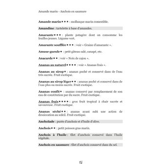 Dictionnaire alimentaire des chirurgies de l'obésité