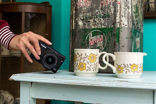 canon eos m100 appareil photo numerique sans miroir 24 2 mp aps c 1080p 60 pi s 3x zoom optique lentille ef m 15 45 mm wi fi nfc