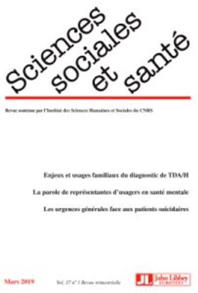 Sciences Sociales et Santé - Vol. 37 - N°1/Mars 2019 - Hélène Bretin - broché