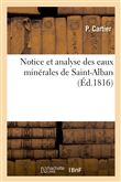 Notice et analyse des eaux minérales de Saint-Alban