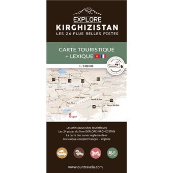 Carte touristique du Kirghizistan et Lexique français-kirghize