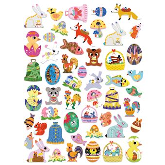 Autocollants Pâques avec 6 décors