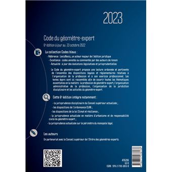 Code du géomètre-expert 2023
