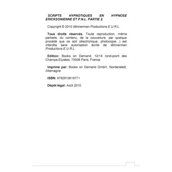 Scripts hypnotiques en hypnose Ericksonienne et PNL N°2