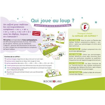 Qui joue au loup ? Découvrir les sons OU, AN, IN, ON, EU et OI avec les Alphas