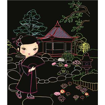Minimiki - Ma pochette cartes à gratter et à colorier - Akiko au Japon