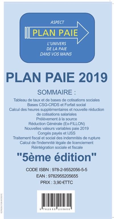 Le plan paie 2019