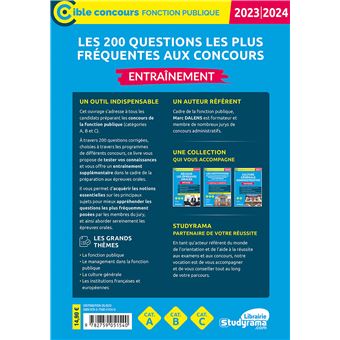 Les 200 questions les plus fréquentes aux concours – Entraînement (Catégories A, B et C – Édition 2023)