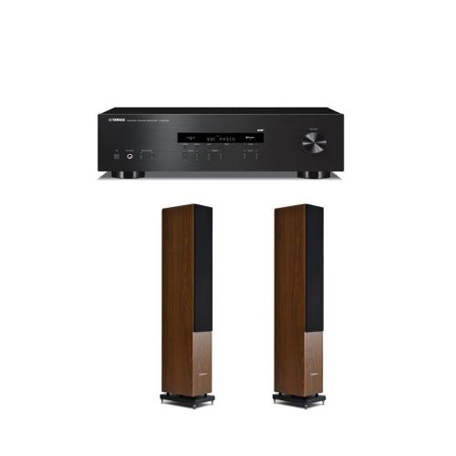 Amplificateur Yamaha R-S202D Black + Enceinte Colonne Cabasse Jersey MT32 Noyer vendue par paire
