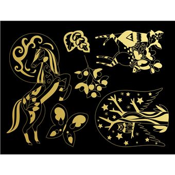 Guirlandes à gratter - pochette avec accessoires