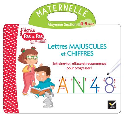 Livre ardoise Téo et Nina MS - Lettres majuscules et chiffres - Marie-Hélène Van Tilbeurgh - broché