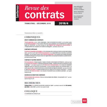 Revue des contrats n 4-2018