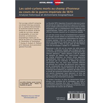 Les saint-cyriens morts au champ d'honneur au cours de la guerre impériale de 1870