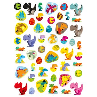 Autocollants Dinos avec 6 décors