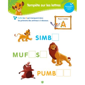 Disney - Le Roi Lion - De la Moyenne à la Grande section - Cahier de vacances 2021