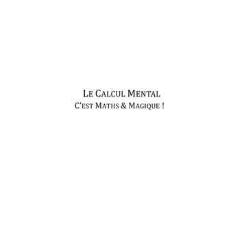 Le Calcul Mental