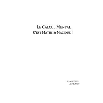 Le Calcul Mental