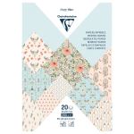 Bloc papiers imprimés Clairefontaine Bohème Chic A4 20 feuilles