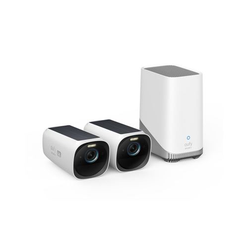 Caméra de surveillance réseau Eufy S330- extérieur - 8 MP - 3840 x 2160 - 4K - Wi-Fi - avec Eufy HomeBase 3 (pack de 2)