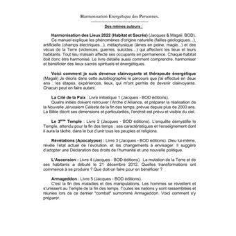 Harmonisation énergétique des Personnes 2022