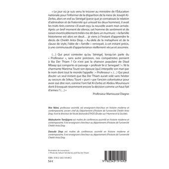 Mélanges offerts au Prof. Iba Der Thiam. Professeur agrégé d'histoire
