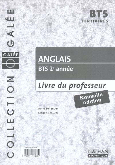 Anglais Bts 2 Tertiaire Galee Livre Du Professeur 2003 - Broché ...