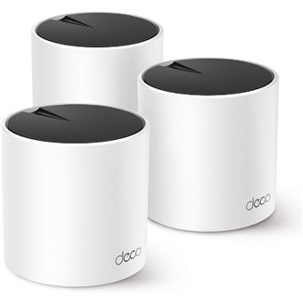 TP-Link Deco X55 V1.60 - Système Wi-Fi - (3 routeurs) - jusqu'à 6500 pieds carrés - maillage 1GbE - Wi-Fi 6 - Bi-bande - 1