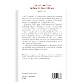 Les herboristes au temps du certificat