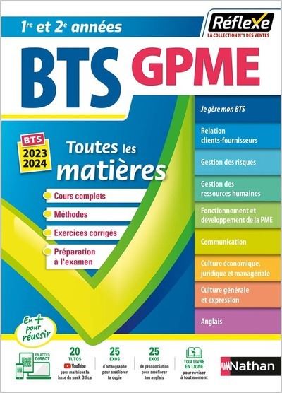 BTS Gestion de la PME - (Toutes les matières - Réflexe N°10) - 2019