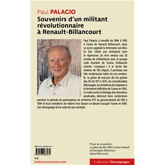 Souvenirs d'un militant révolutionnaire à Renault-Billancourt
