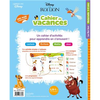 Disney - Le Roi Lion - De la Grande Section au CP - Cahier de vacances 2021