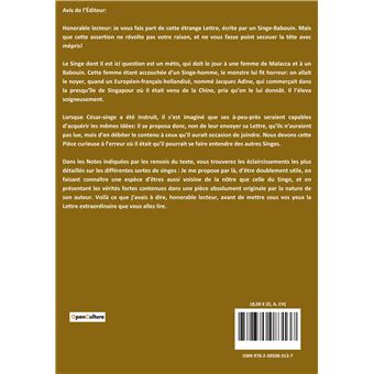 Lettre d'un singe aux animaux de son espèce