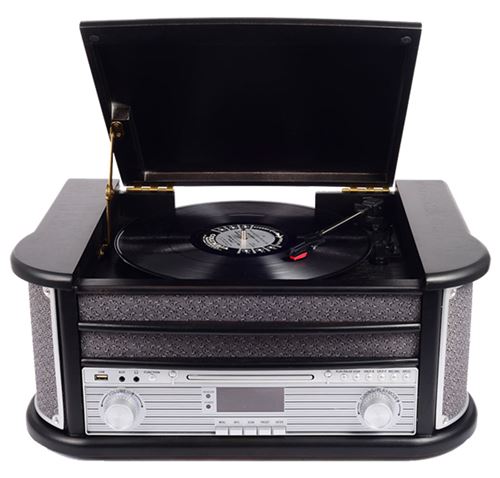 GENERIQUE - Denver MRD-51 - Platine Vinyle - Radio DAB/FM - Lecteur CD et Cassette - Bois - Image 3