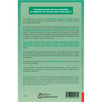 Guide des supplémentations alimentaires pour vieillir en bonne santé - Agenda pratique pour préserver sa santé au fil des saisons