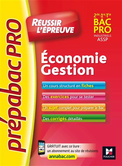 PrepaBacPRO Réussir l'épreuve, Economie-Gestion, Entrainement et révision, 2ème, 1ère, Term