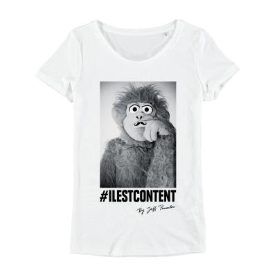 Tee-shirt Moustache blanche Modèle femme Taille S