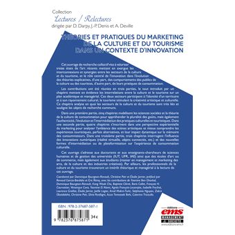 Théories et pratiques du marketing de la culture et du tourisme dans un contexte d'innovation
