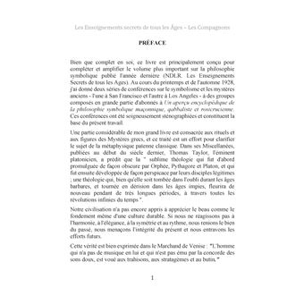 Les enseignements secrets de tous les âges