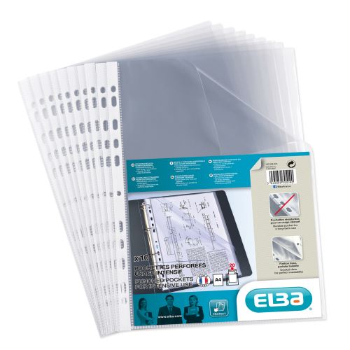 Sachet de 10 pochettes perforées Elba A4