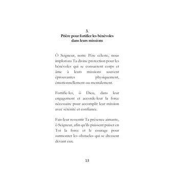 Prières pour les bénévoles