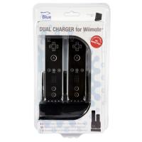 Double chargeur + batteries noir Blue Label pour Wii